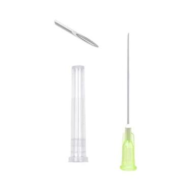 Imagem de Agulhas Transparentes Tipo Bayoneta 100un. Para Aplicação De Cola Em S