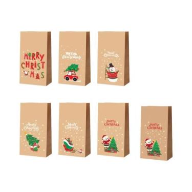 Imagem de 12 Sacolas De Papel Reutilizáveis Para Calendário Do Advento De Natal,