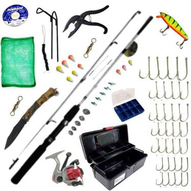 Imagem de Caixa De Pesca Completa Com Acessórios Molinete Vara 3-6 Kg