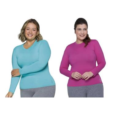 Imagem de Kit 2 Camisas Térmicas Selene Proteção UV Plus Size Feminina