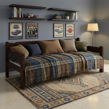 Imagem de Sofá Cama Robusto em Madeira Maciça Reforçada - Repleta