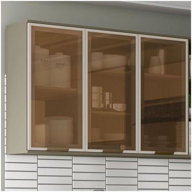 Imagem de Armário Aéreo 03 Portas De Vidro 120cm évelin Henn Duna