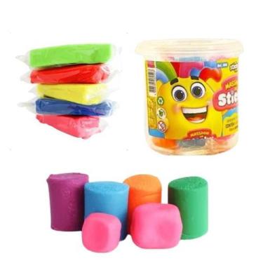 Imagem de Kit 10 Potes De Massinha Com 05 Cores Vibrantes 75 Gramas - Sticky Toy