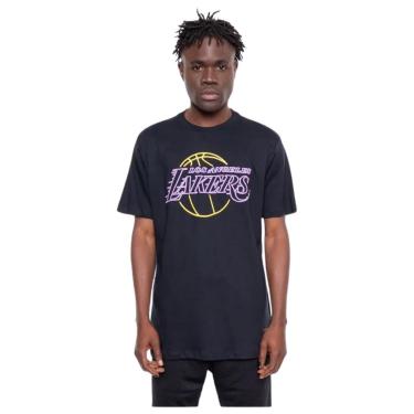 Imagem de Camiseta Masculina NBA Sign Los Angeles Lakers Preta-Masculino