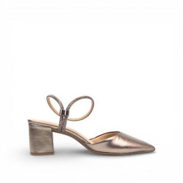 Imagem de Slingback Salto Bloco Metalizado - Divina, Pewter, 35
