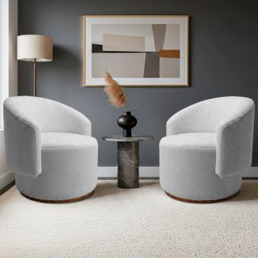 Imagem de Kit 02 Poltrona Decorativa Orgânica Espanha Para Sala Bouclê