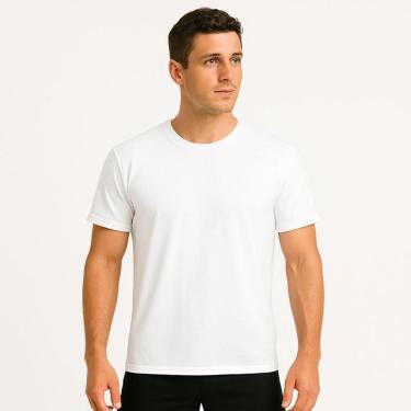 Imagem de Camiseta Masculina Basica 100% Algodão Dia a Dia, Trabalho, Treino, Academia, Corrida-Masculino