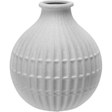 Imagem de VASO DECORATIVO ENFEITE CASA REDONDO HOME&CO CERÂMICA 23x21x21cm MARFIM