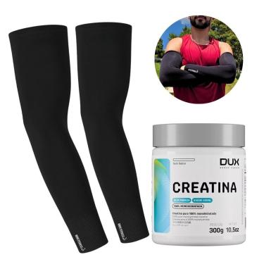 Imagem de Kit Creatina 300g Dux + Manguito Treino Força Academia Casa-Unissex