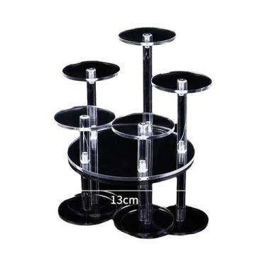 Imagem de Suporte Expositor De Joias Em Acrílico Transparente Branco E Preto Par