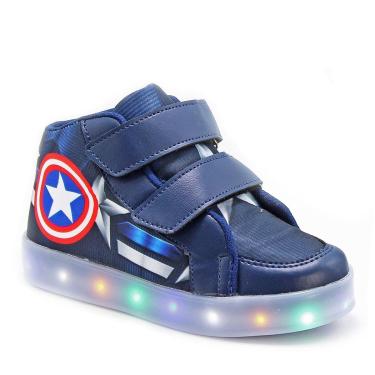 Imagem de Tenis de Led luz que pisca Infantil Cano Baixo meninos Azul Marinho-Masculino