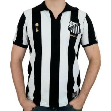 Imagem de Camisa Santos Bi Mundial 62/63 Listrada Retrô Oficial - Santos FC, P, 