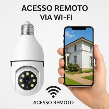 Imagem de Câmera de Segurança Lâmpada Wi-Fi 360 Full HD Visão Noturna Áudio Bidi