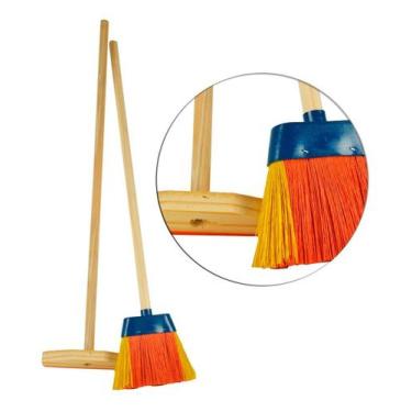 Imagem de Vassoura Vassourinha Nylon + Rodo Limpeza Infantil Brinquedo - Aldan, 