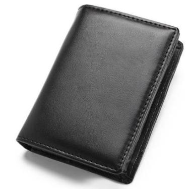 Imagem de Carteira Couro Executiva Masculina Pequena Tamanho Slim Luxo-Unissex