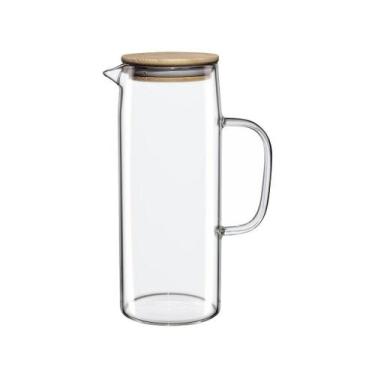 Imagem de Jarra De Vidro Doppio Com Tampa De Bambu 1,2L Hauskraft