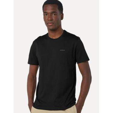 Imagem de Camiseta Calvin Klein Jeans Masculina Light New Nape Logo Preta Tamanh