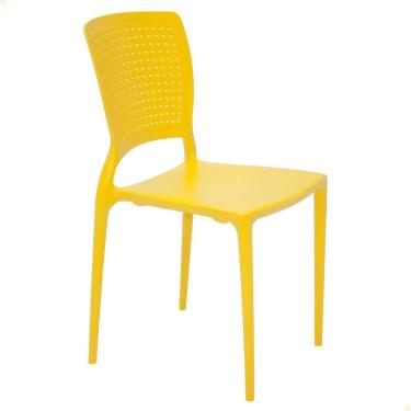 Imagem de Kit 8 Cadeiras Tramontina Safira Amarela Em Polipropileno E Fibra De Vidro 92048000