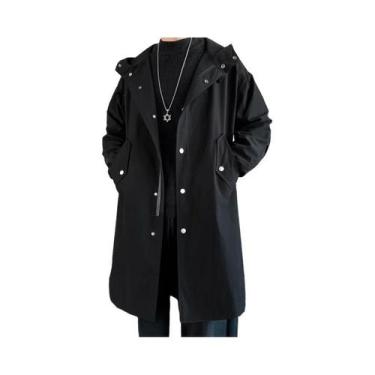 Imagem de Jaqueta Masculina Oversize Com Capuz Estilo Coreano Streetwear Outono 