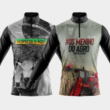 Imagem de Combo 2 Camisas Agro Manga Longa Proteção UV Respirável Slim Gola Crew