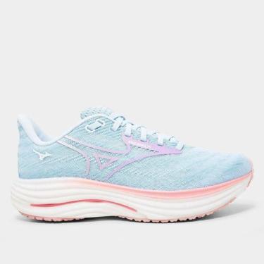 Imagem de Tênis Mizuno Wave Rider 29 Feminino, Azul claro, Branco, 35