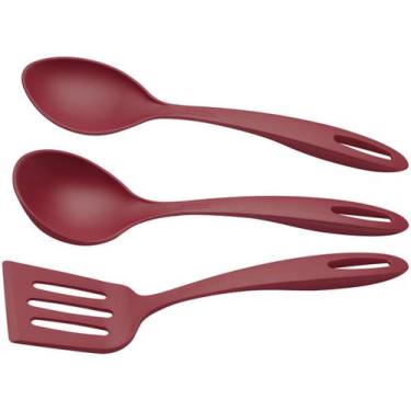 Imagem de Jogo de Utensílios Tramontina Ability em Nylon Vermelho 03 Peças, Verm