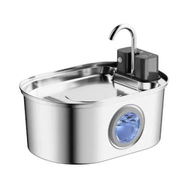 Imagem de Fonte De Água Inteligente Sem Fio Em Aço Inoxidável Para Gatos 3.2L Di