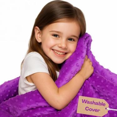 Imagem de Cobertor pesado Hazli Super-Soft Kids de 3,2 kg com capa Minky