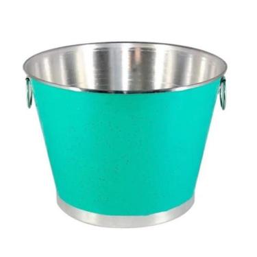 Imagem de Balde Gelo Cerveja Alumínio Profissional Verde Água 9 Litros - Contine