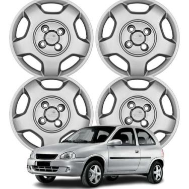 Imagem de Jogo Calota Aro 13 GM Corsa 2002 Cubo Baixo Prata - Grid Calotas