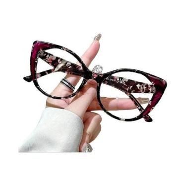 Imagem de Óculos De Leitura Vintage Femininos Estilo Gatinho Com Lentes Transpar