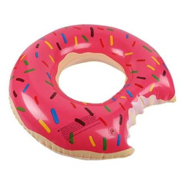 Imagem de Boia Inflável Rosquinha Rosa 80cm Snel Home  Boia Donuts para Piscina,