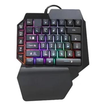 Imagem de Teclado Mecânico Gamer RGB USB-C com Descanso - Fam