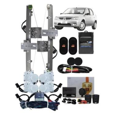 Imagem de Kit Vidro Elet. Logan antigo PAINEL diantei + TRAVA + ALARME - Sp. Rep