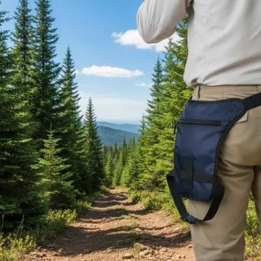 Imagem de Bag De Perna Bolsa Pochete Masculina Camping Cartucheira Compartimento
