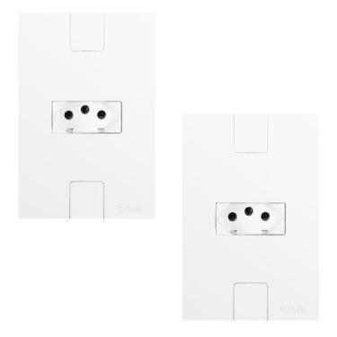 Imagem de Kit 2 Tomadas 20A 250V Branca Modular de Embutir Pluzie