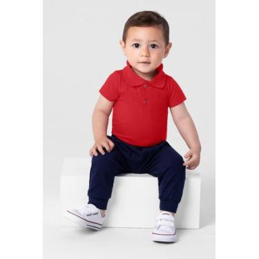 Imagem de Body polo bebê menino em meia malha Brandili-Vermelho, Vermelho, RN