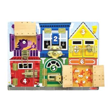 Imagem de SUNNY, Melissa & Doug, Brinquedo Educativo, Porta e Travas de Madeira, Acima de 3 anos