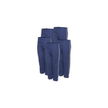 Imagem de Calça Moletom Infantil Masculina Punho Flanelada Kit 5 Azul Marinho - 