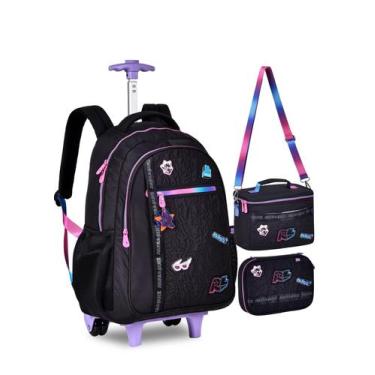 Imagem de Kit Mochila Escolar Rodinha Rafa E Luiz Estojo E Lancheira - Clio Styl