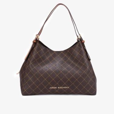Imagem de Bolsa Feminina Jorge Bischoff Hobo Monograma, S marrom, UN