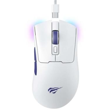 Imagem de Mouse Gamer Havit Ms966s 3 Tipos Conexões Rgb Recarregável Branco
