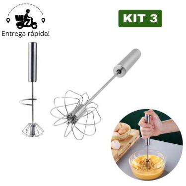 Imagem de Kit 3 Fue Misturador Mixer Giratório Semi-Automático Cozinha Batedor d