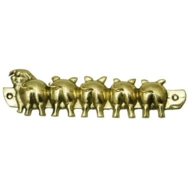 Imagem de Porta Chaves Porquinhos Em Bronze Decoração 5 Ganchos Lindos - Wilmil