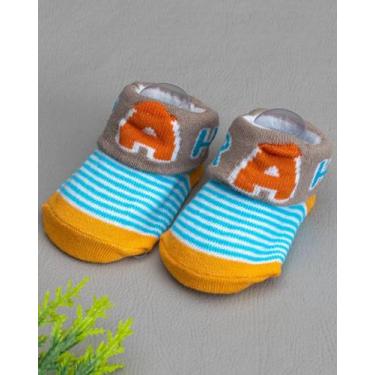 Imagem de Meia Baby Bichinhos Letras Azul para Bebê - Pepé Baby, Azul, 0 a 10 me
