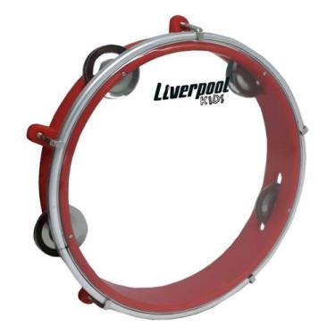 Imagem de Pandeiro Kids 4 Pares De Platinelas 8 Pol Liverpool Vermelho