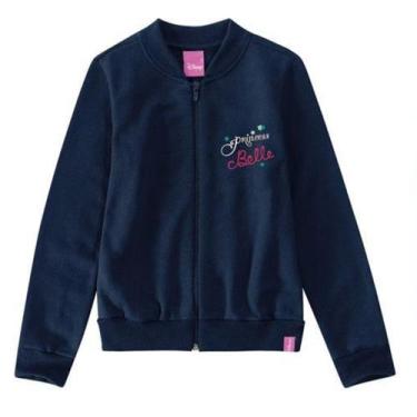 Imagem de Jaqueta Flanelada Infantil Menina Princesa Bela Disney Azul Malwee, 6