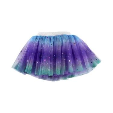 Imagem de Saia Tutu De Camadas Múltiplas Para Meninas Princesas Com Cintura Elás
