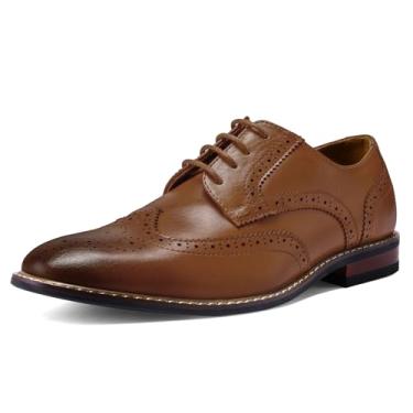 Imagem de MERIDOS Sapato social masculino formal de negócios clássico com cadarço e ponta de asa Oxford, Ponta de asa marrom, 9.5 Wide