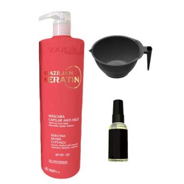 Imagem de Kit Realinhamento Termico a base de Queratina Brazilian Keratin 2x1 Lt